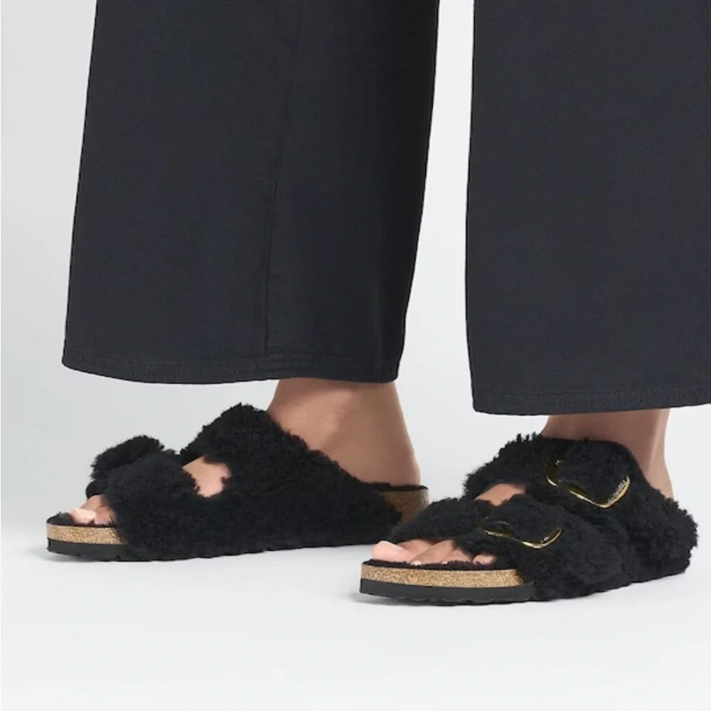NWT Birkenstock Arizona Big Buckle Shearling Sandals Size 37